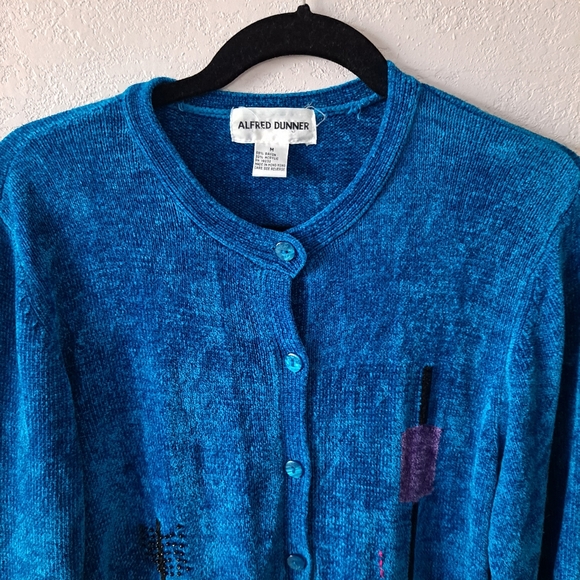 Alfred Dunner Floral Chenille Cardigan - Picture 2 of 7